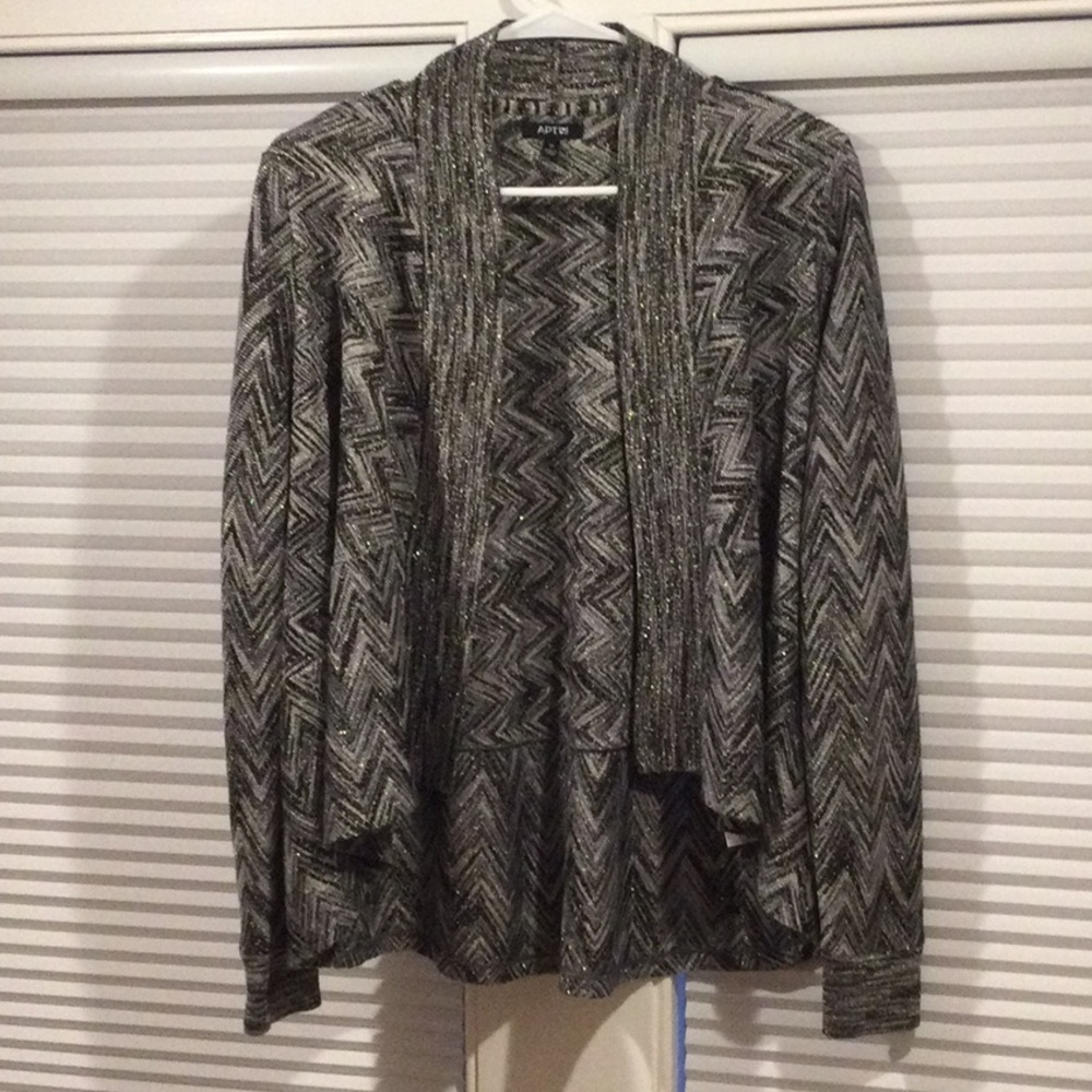 Apt 9 Shimmery Open Front Hi / Lo Sweater Size M